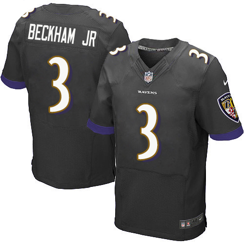 Ravens #3 Odell Beckham Jr. Black Alternate Men's Stitched New Elite Jersey