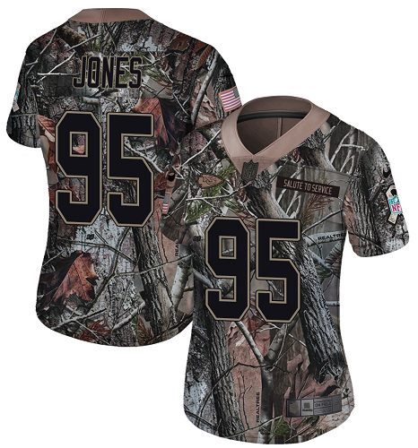 Chiefs #95 Chris Jones Camo Women's Stitched Limited Rush Realtree Jersey