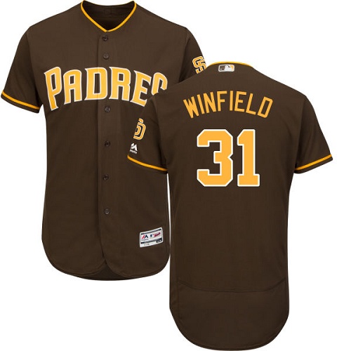 San Diego Padres #31 Dave Winfield Brown Flexbase Authentic Collection Stitched Jersey Men's