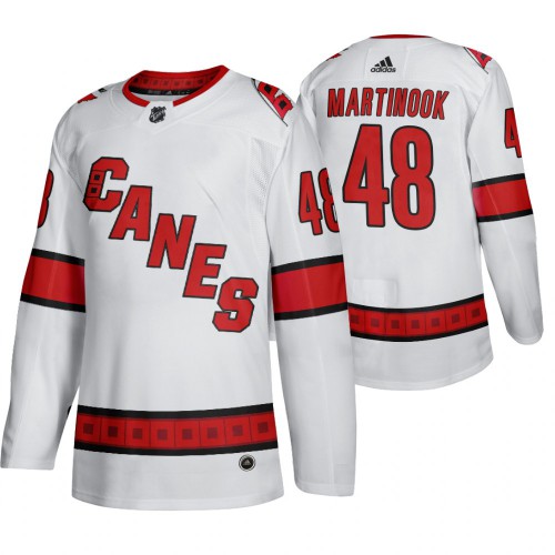 Carolina Carolina Hurricanes #48 Jordan Martinook Men's 2019-20 Away Authentic Player White Stitched Jersey Men's