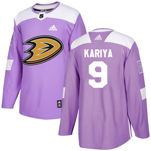 Adidas Anaheim Ducks #9 Paul Kariya Purple Authentic Fights Cancer Youth Stitched Jersey Youth
