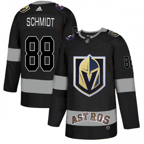 Adidas Golden Vegas Golden Knights X Astros #88 Nate Schmidt Black Authentic City Joint Name Stitched Jersey Men's