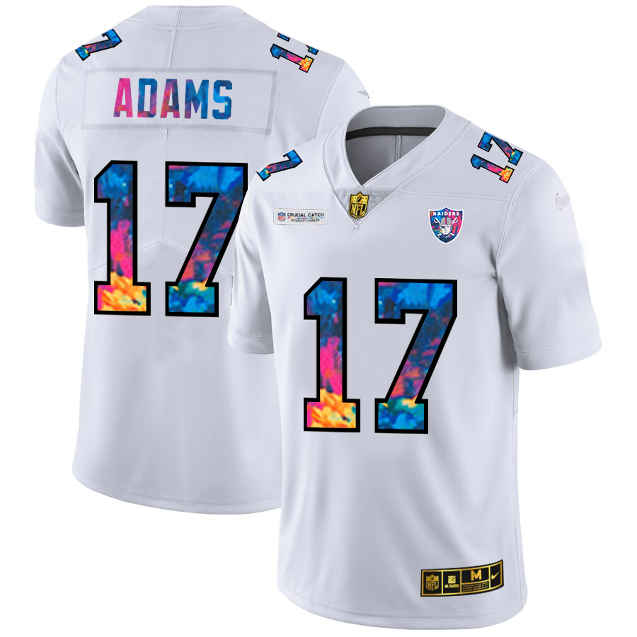 Las Vegas Raiders #17 Davante Adams Men's White Multi-Color 2020 Crucial Catch Limited Jersey