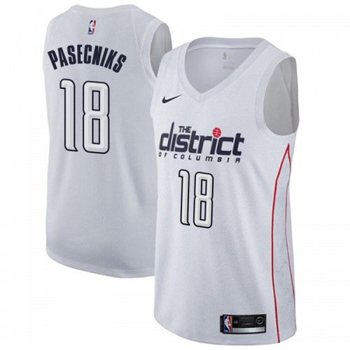Washington Wizards #18 Anzejs Pasecniks White Youth Swingman City Edition Jersey Youth