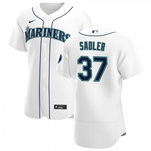 Seattle Seattle Mariners #37 Casey Sadler Men's White Home 2020 Authentic Player Jersey Men's