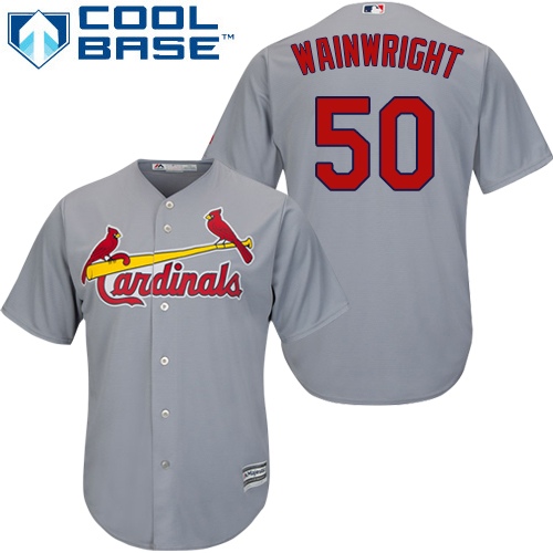 St.Louis Cardinals #50 Adam Wainwright Grey Cool Base Stitched Youth Jersey Youth