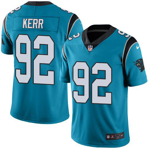 Carolina Panthers #92 Zach Kerr Blue Youth Stitched Limited Rush Jersey Youth