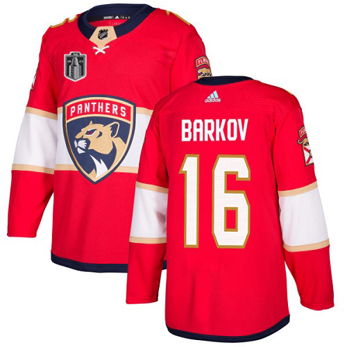 Adidas Lightning #16 Aleksander Barkov Red 2023 Stanley Cup Final Patch Home Authentic Stitched Jersey