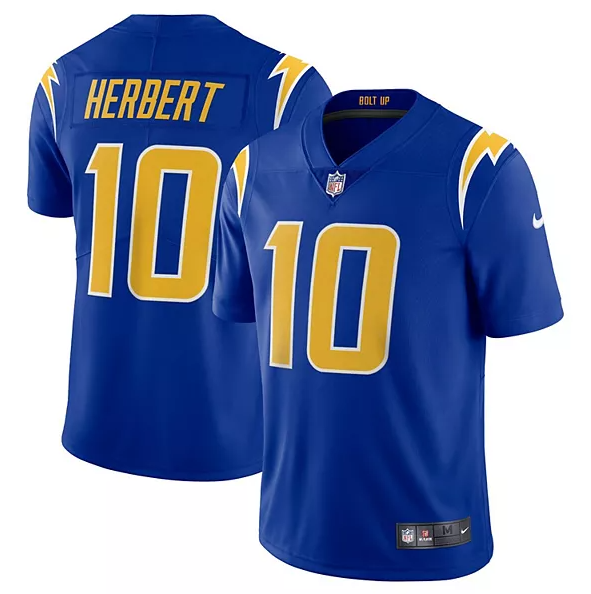 Men's Youth Women's Los Angeles Chargers #10 Justin Herbert Royal Blue Color Rush Stitched Limited Jersey
