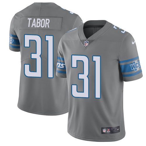 Detroit Lions #31 Teez Tabor Gray Men's Stitched Limited Rush Jersey Men's