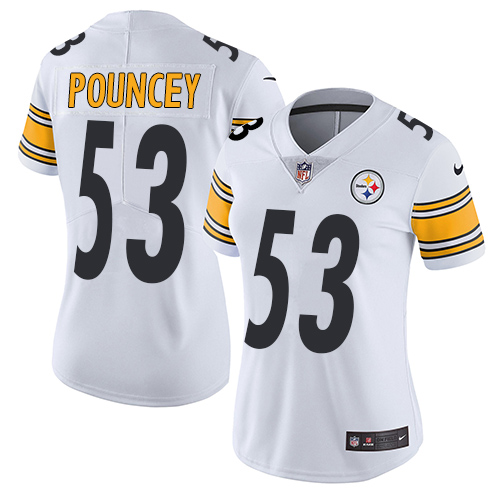 Pittsburgh Steelers #53 Maurkice Pouncey White Women's Stitched Vapor Untouchable Limited Jersey Womens