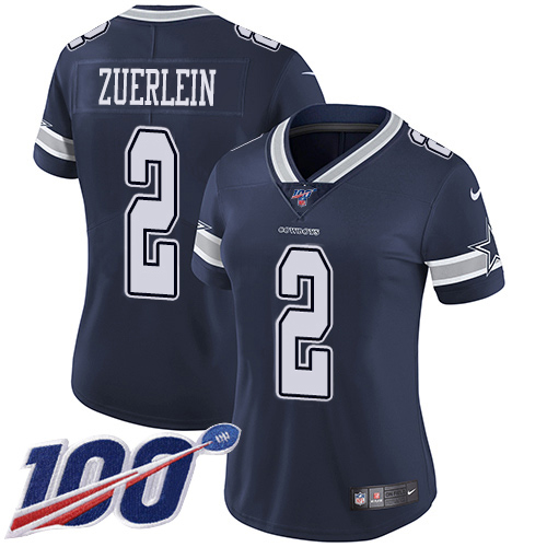 Dallas Cowboys #2 Greg Zuerlein Navy Blue Team Color Women's Stitched 100th Season Vapor Untouchable Limited Jersey Womens