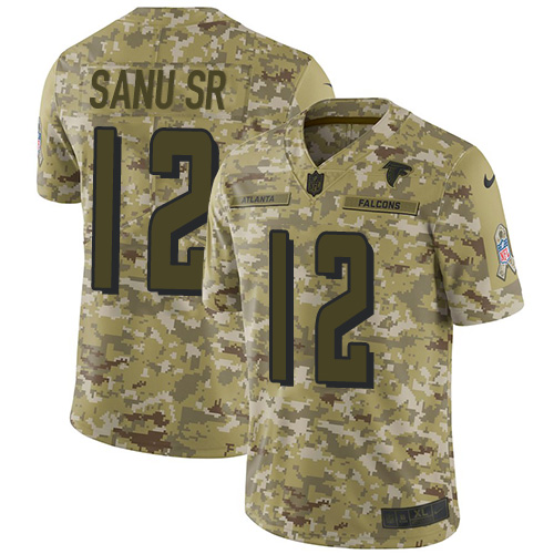 Atlanta Falcons #12 Mohamed Sanu Sr Camo Youth Stitched Limited 2018 Salute to Service Jersey Youth