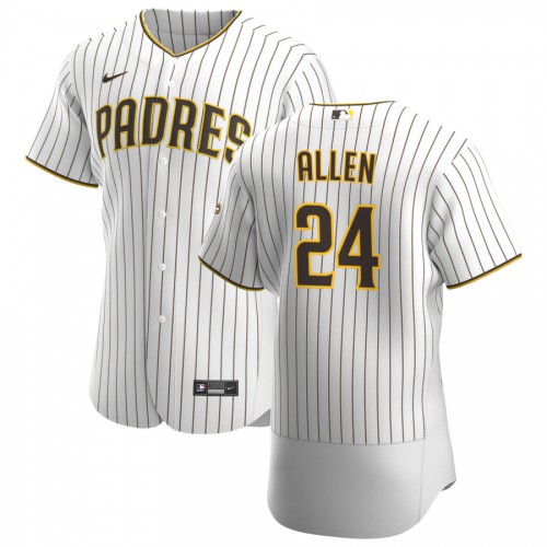 San Diego San Diego Padres #24 Greg Allen Men's White Brown Home 2020 Authentic Player Jersey Men's