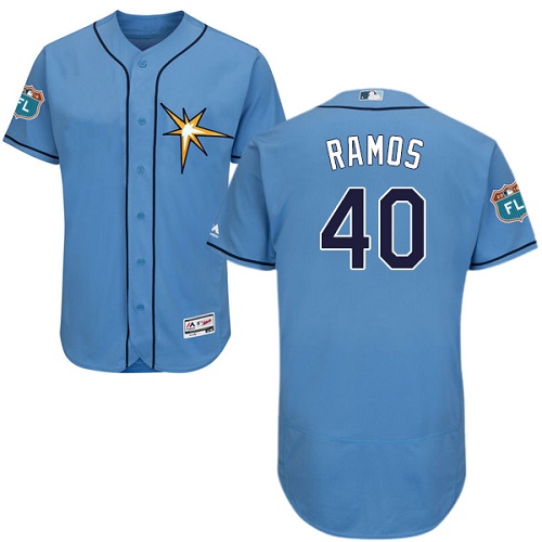 Tampa Bay Rays #40 Wilson Ramos Light Blue Flexbase Authentic Collection Stitched Jersey Men's