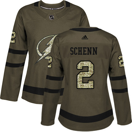 Adidas Tampa Bay Lightning #2 Luke Schenn Green Salute to Service Women's Stitched Jersey Womens