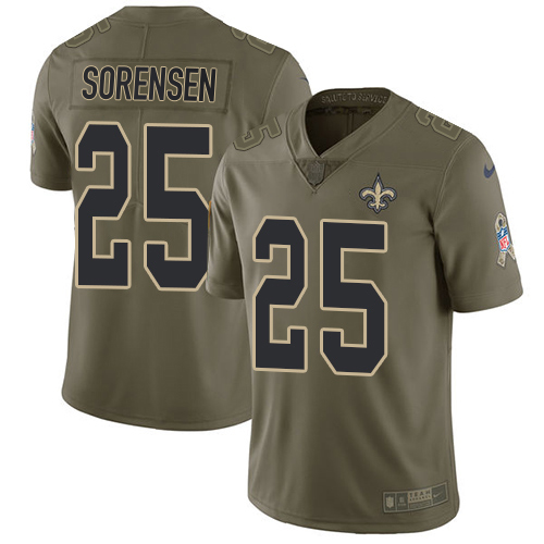 Saints #25 Daniel Sorensen Olive Youth Stitched Limited 2017 Salute To Service Jersey