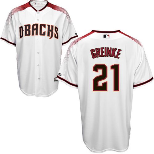 Arizona Diamondbacks #21 Zack Greinke White/Brick New Cool Base Stitched Jersey Men's