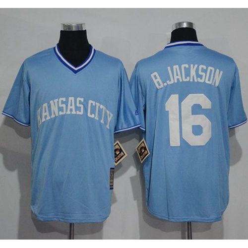 Kansas City Royals #16 Bo Jackson Light Blue Cooperstown Stitched Jersey Men's