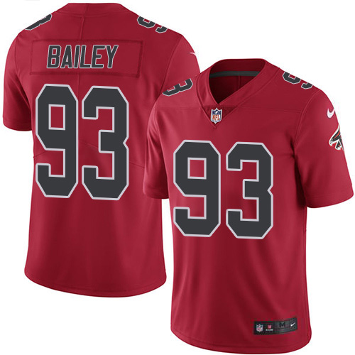 Atlanta Falcons #93 Allen Bailey Red Men's Stitched Limited Rush Jersey Men's