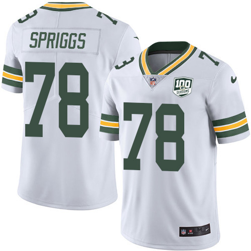 Green Bay Packers #78 Jason Spriggs White Men's 100th Season Stitched Vapor Untouchable Limited Jersey Men's
