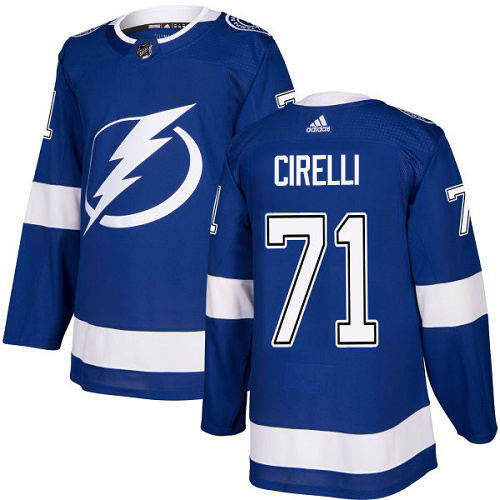 Adidas Tampa Bay Lightning #71 Anthony Cirelli Blue Home Authentic Youth Stitched Jersey Youth