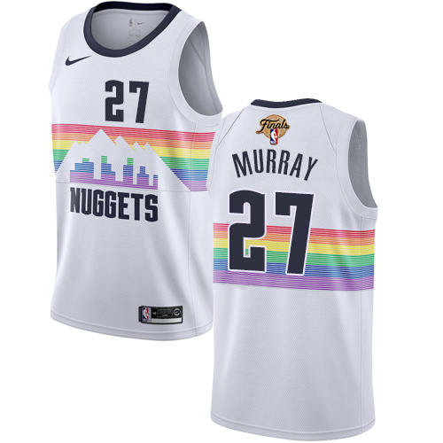Denver Nuggets #27 Jamal Murray White Swingman City Edition 2023 Finals Patch Jersey
