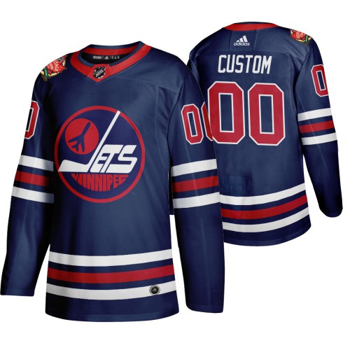 Winnipeg Jets Custom Men's 2019-20 Heritage Classic Wha Navy Stitched Jersey