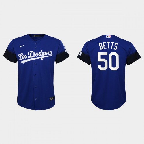 Los Angeles Los Angeles Dodgers #50 Mookie Betts Youth 2021 City Connect Jersey Royal Youth
