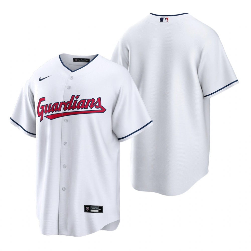 Cleveland Guardians Blank White Men's 2022 Replica Home Jersey