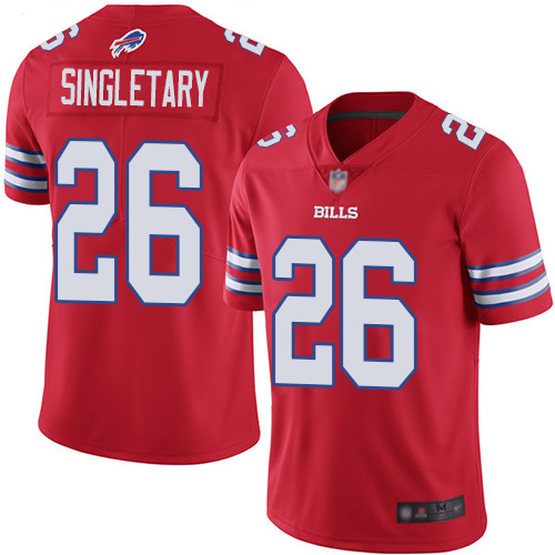 Buffalo Bills #26 Devin Singletary Red Men's Stitched Limited Rush Jersey Men's