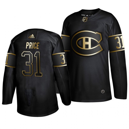 Adidas Montreal Canadiens #31 Carey Price 2019 Black Golden Edition Authentic Stitched Jersey Men's