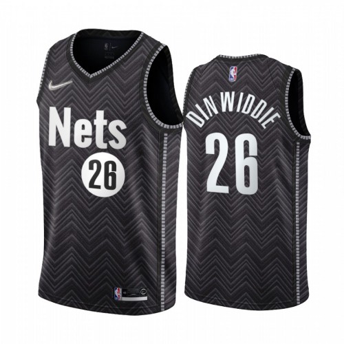 Brooklyn Brooklyn Nets #26 Spencer Dinwiddie Black Swingman 2020-21 Earned Edition Jersey Mens