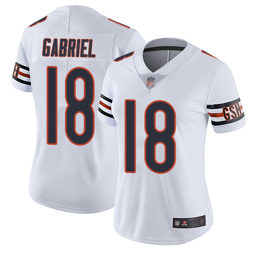 Chicago Bears #18 Taylor Gabriel White Women's Stitched Vapor Untouchable Limited Jersey Womens