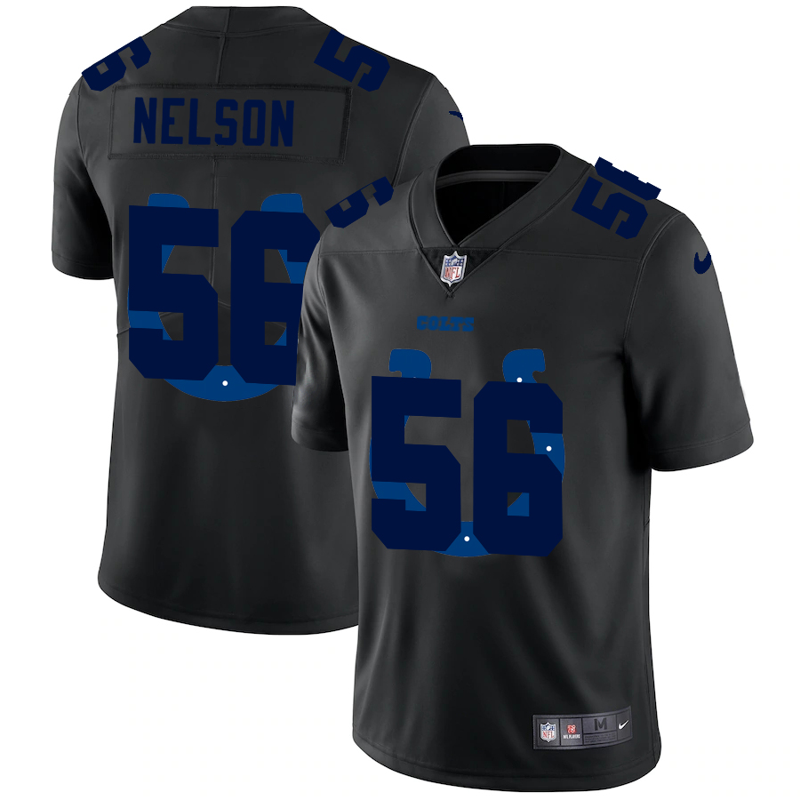 Indianapolis Colts #56 Quenton Nelson Men's Team Logo Dual Overlap Limited Jersey Black