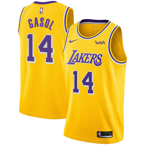 Los Angeles Lakers #14 Marc Gasol Gold Womens Swingman Icon Edition Jersey Womens