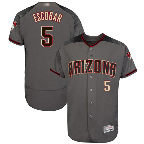 Arizona Diamondbacks #5 Eduardo Escobar Gray Flexbase Authentic Collection Stitched Jersey Men's