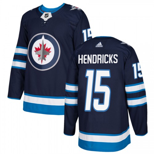Adidas Winnipeg Jets #15 Matt Hendricks Navy Blue Home Authentic Stitched Jersey Men's
