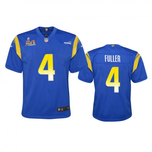 Los Angeles Los Angeles Rams #4 Jordan Fuller Youth Super Bowl LVI Patch Game Jersey - Royal Youth