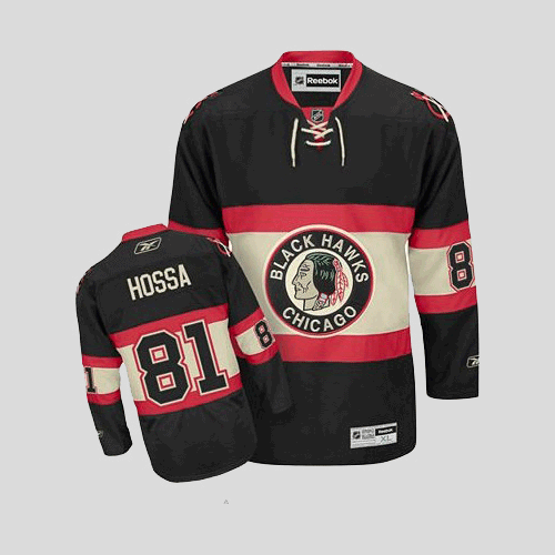 Chicago Blackhawks #81 Marian Hossa Embroidered Black New Third Youth Jersey Youth