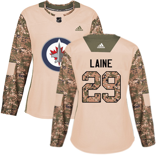 Adidas Winnipeg Jets #29 Patrik Laine Camo Authentic 2017 Veterans Day Women's Stitched Jersey Womens