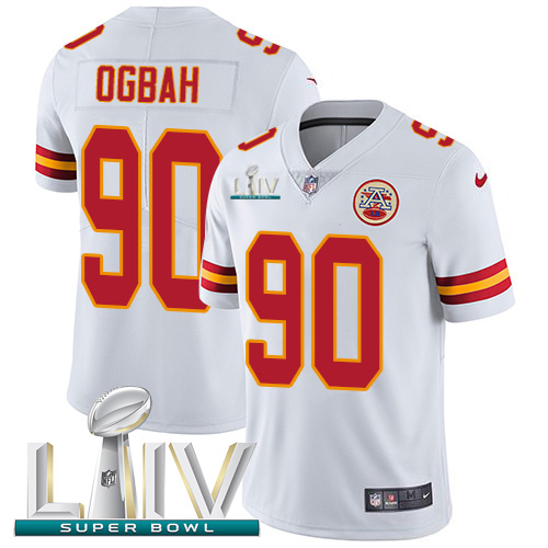 Kansas City Chiefs #90 Emmanuel Ogbah White Super Bowl LIV 2020 Youth Stitched Vapor Untouchable Limited Jersey Youth