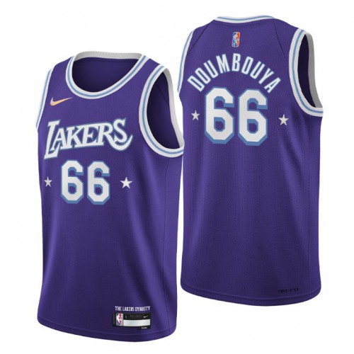 Los Angeles Los Angeles Lakers #66 Sekou Doumbouya Mens Purple 2021/22 Swingman Jersey - City Edition Mens