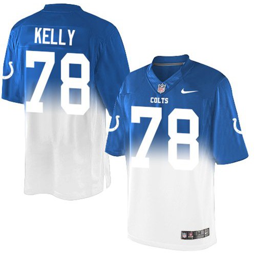 Indianapolis Colts #78 Ryan Kelly Royal Blue/White Men's Stitched Elite Fadeaway Fashion Jersey Men's