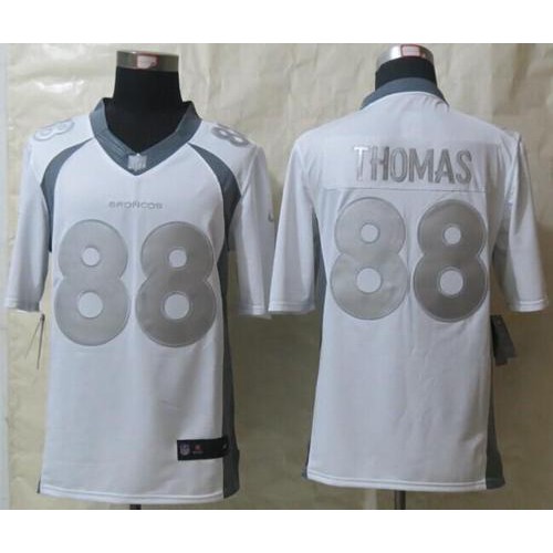 Denver Broncos #88 Demaryius Thomas White Men's Stitched Limited Platinum Jersey Men's