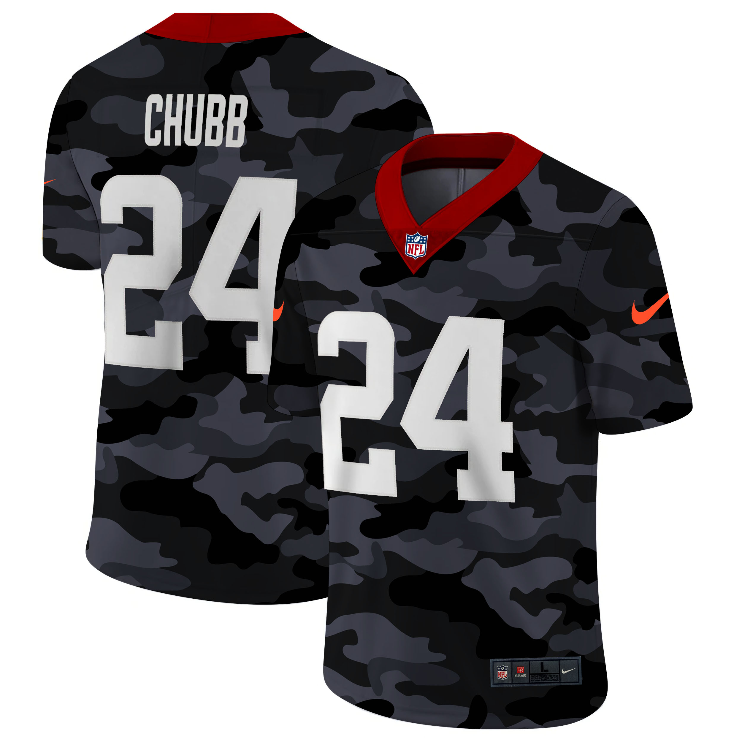 Cleveland Browns #24 Nick Chubb Men's 2020 Black CAMO Vapor Untouchable Limited Stitched Jersey