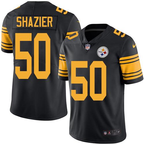 Pittsburgh Steelers #50 Ryan Shazier Black Men's Stitched Limited Rush Jersey Men's