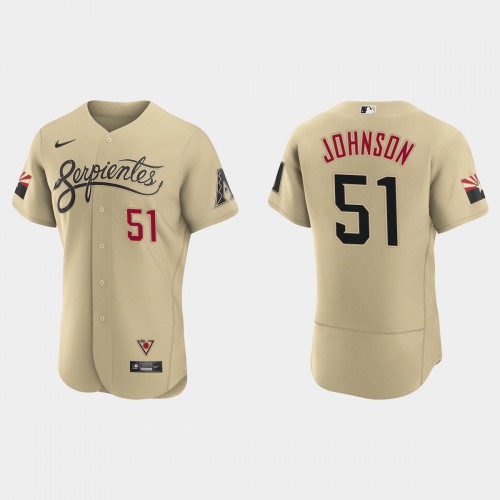 Arizona Arizona Diamondbacks #51 Randy Johnson Men's 2021 City Connect Authentic Jersey Gold Men's