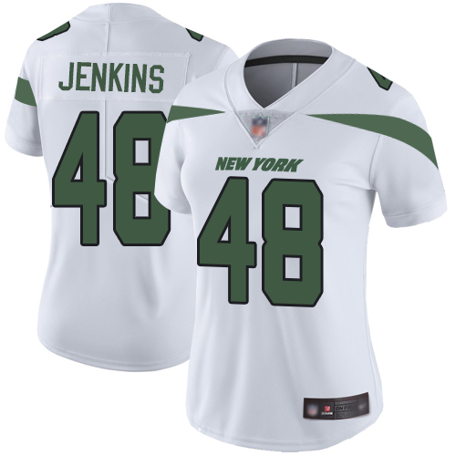 New York Jets #48 Jordan Jenkins White Women's Stitched Vapor Untouchable Limited Jersey Womens
