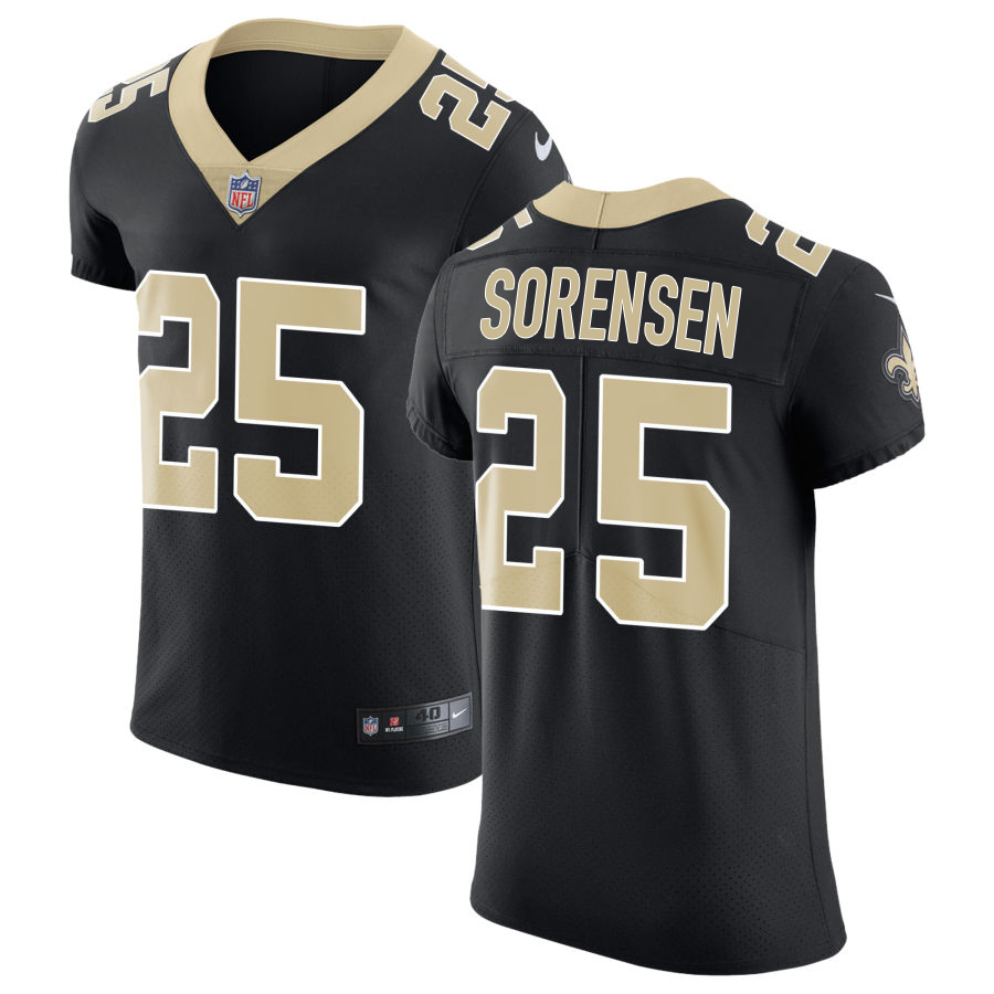 Saints #25 Daniel Sorensen Black Team Color Men's Stitched Vapor Untouchable Elite Jersey